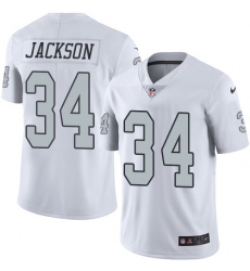Youth Nike Oakland Raiders #34 Bo Jackson Limited White Rush Vapor Untouchable NFL Jersey