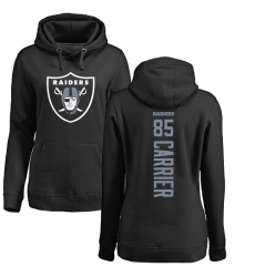 NFL Women's Nike Oakland Raiders #85 Derek Carrier Black Backer Pullover Hoodie