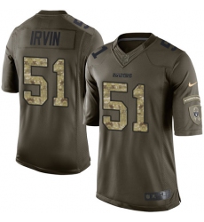 Men's Nike Oakland Raiders #51 Bruce Irvin Elite Green Salute to Service NFL Jersey