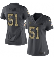 Women's Nike Oakland Raiders #51 Bruce Irvin Limited Black 2016 Salute to Service NFL Jersey