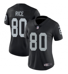 Women's Nike Oakland Raiders #80 Jerry Rice Black Team Color Vapor Untouchable Limited Player NFL Jersey