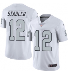 Men's Nike Oakland Raiders #12 Kenny Stabler Limited White Rush Vapor Untouchable NFL Jersey