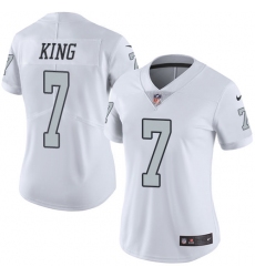 Women's Nike Oakland Raiders #7 Marquette King Limited White Rush Vapor Untouchable NFL Jersey