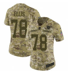 Women's Nike Oakland Raiders #78 Justin Ellis Limited Camo 2018 Salute to Service NFL Jersey