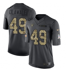 Men's Nike Oakland Raiders #49 Jamize Olawale Limited Black 2016 Salute to Service NFL Jersey