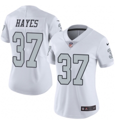 Women's Nike Oakland Raiders #37 Lester Hayes Limited White Rush Vapor Untouchable NFL Jersey