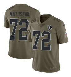 Men's Nike Oakland Raiders #72 John Matuszak Limited Olive 2017 Salute to Service NFL Jersey