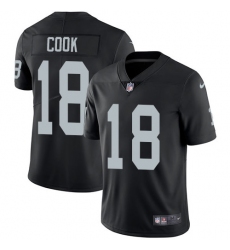 Men's Nike Oakland Raiders #18 Connor Cook Black Team Color Vapor Untouchable Limited Player NFL Jersey