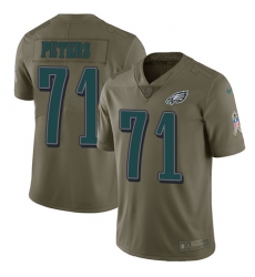 Men's Nike Philadelphia Eagles #71 Jason Peters Limited Olive 2017 Salute to Service NFL Jersey