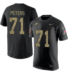 Nike Philadelphia Eagles #71 Jason Peters Black Camo Salute to Service T-Shirt