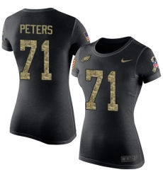 Women's Nike Philadelphia Eagles #71 Jason Peters Black Camo Salute to Service T-Shirt