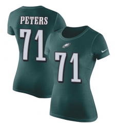 Women's Nike Philadelphia Eagles #71 Jason Peters Green Rush Pride Name & Number T-Shirt