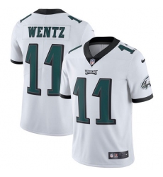 Men's Nike Philadelphia Eagles #11 Carson Wentz White Vapor Untouchable Limited Player NFL Jersey