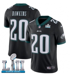 Youth Nike Philadelphia Eagles #20 Brian Dawkins Black Alternate Vapor Untouchable Limited Player Super Bowl LII NFL Jersey