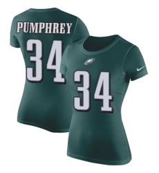 Women's Nike Philadelphia Eagles #34 Donnel Pumphrey Green Rush Pride Name & Number T-Shirt