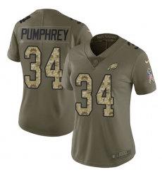 Women's Nike Philadelphia Eagles #34 Donnel Pumphrey Limited Olive/Camo 2017 Salute to Service NFL Jersey
