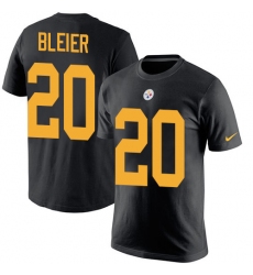 Nike Pittsburgh Steelers #20 Rocky Bleier Black Rush Pride Name & Number T-Shirt