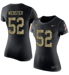 Women's Nike Pittsburgh Steelers #52 Mike Webster Black Camo Salute to Service T-Shirt