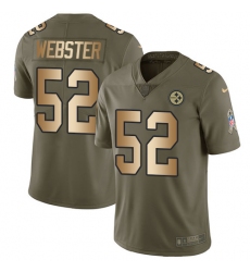 Youth Nike Pittsburgh Steelers #52 Mike Webster Limited Olive/Gold 2017 Salute to Service NFL Jersey