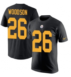 Nike Pittsburgh Steelers #26 Rod Woodson Black Rush Pride Name & Number T-Shirt