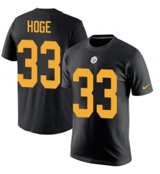 Nike Pittsburgh Steelers #33 Merril Hoge Black Rush Pride Name & Number T-Shirt