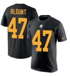 Nike Pittsburgh Steelers #47 Mel Blount Black Rush Pride Name & Number T-Shirt