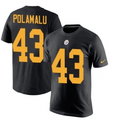 Nike Pittsburgh Steelers #43 Troy Polamalu Black Rush Pride Name & Number T-Shirt