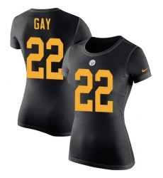 Women's Nike Pittsburgh Steelers #22 William Gay Black Rush Pride Name & Number T-Shirt