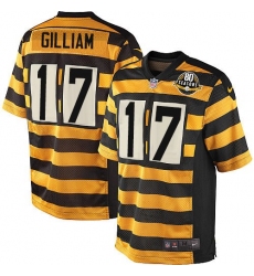 Men's Nike Pittsburgh Steelers #17 Joe Gilliam Limited Yellow/Black Alternate 80TH Anniversary Throwback NFL Jersey