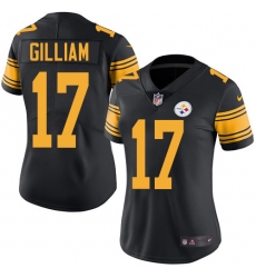 Women's Nike Pittsburgh Steelers #17 Joe Gilliam Limited Black Rush Vapor Untouchable NFL Jersey