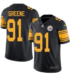 Men's Nike Pittsburgh Steelers #91 Kevin Greene Limited Black Rush Vapor Untouchable NFL Jersey