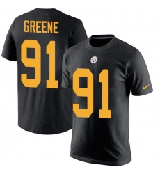 Nike Pittsburgh Steelers #91 Kevin Greene Black Rush Pride Name & Number T-Shirt