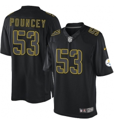 Men's Nike Pittsburgh Steelers #53 Maurkice Pouncey Elite Black Impact NFL Jersey