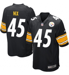 Men's Nike Pittsburgh Steelers #45 Roosevelt Nix Game Black Team Color NFL Jersey