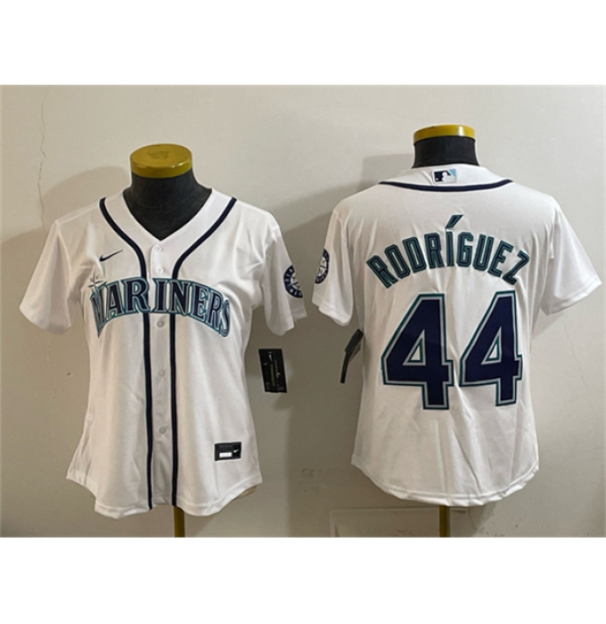 Youth Seattle Mariners #44 Julio Rodríguez White Cool Base Stitched Baseball Jersey