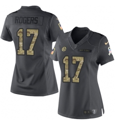 Women's Nike Pittsburgh Steelers #17 Eli Rogers Limited Black 2016 Salute to Service NFL Jersey