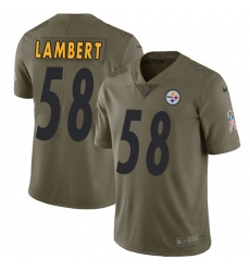 Men's Nike Pittsburgh Steelers #58 Jack Lambert Limited Olive 2017 Salute to Service NFL Jersey