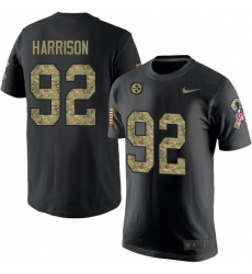 Nike Pittsburgh Steelers #92 James Harrison Black Camo Salute to Service T-Shirt