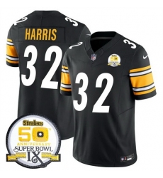 Men's Pittsburgh Steelers #32 Franco Harris Black 2024 F U S E 50th Anniversary Of Super Bowl IX Alternate Vapor Untouchable Limited Stitched Jersey