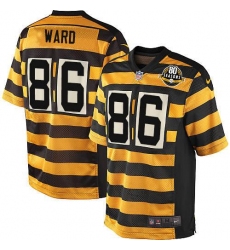 Men's Nike Pittsburgh Steelers #86 Hines Ward Limited Yellow/Black Alternate 80TH Anniversary Throwback NFL Jersey