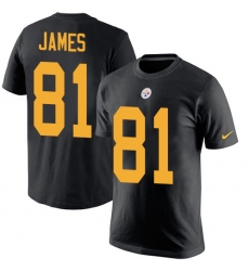 Nike Pittsburgh Steelers #81 Jesse James Black Rush Pride Name & Number T-Shirt