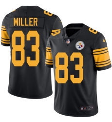 Men's Nike Pittsburgh Steelers #83 Heath Miller Limited Black Rush Vapor Untouchable NFL Jersey