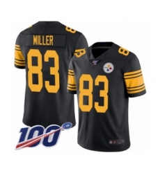 Youth Pittsburgh Steelers #83 Heath Miller Limited Black Rush Vapor Untouchable 100th Season Football Jersey