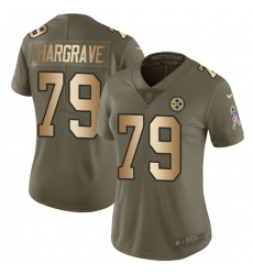 Women's Nike Pittsburgh Steelers #79 Javon Hargrave Limited Olive/Gold 2017 Salute to Service NFL Jersey
