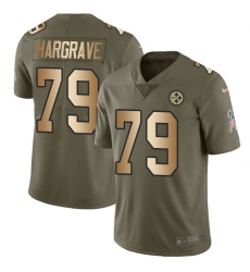 Youth Nike Pittsburgh Steelers #79 Javon Hargrave Limited Olive/Gold 2017 Salute to Service NFL Jersey