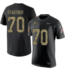 Nike Pittsburgh Steelers #70 Ernie Stautner Black Camo Salute to Service T-Shirt