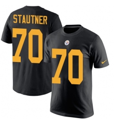 Nike Pittsburgh Steelers #70 Ernie Stautner Black Rush Pride Name & Number T-Shirt