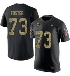 Nike Pittsburgh Steelers #73 Ramon Foster Black Camo Salute to Service T-Shirt