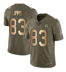Men's Nike Pittsburgh Steelers #83 Louis Lipps Limited Olive/Gold 2017 Salute to Service NFL Jersey