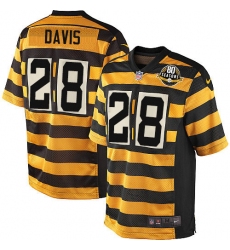 Men's Nike Pittsburgh Steelers #28 Sean Davis Limited Yellow/Black Alternate 80TH Anniversary Throwback NFL Jersey